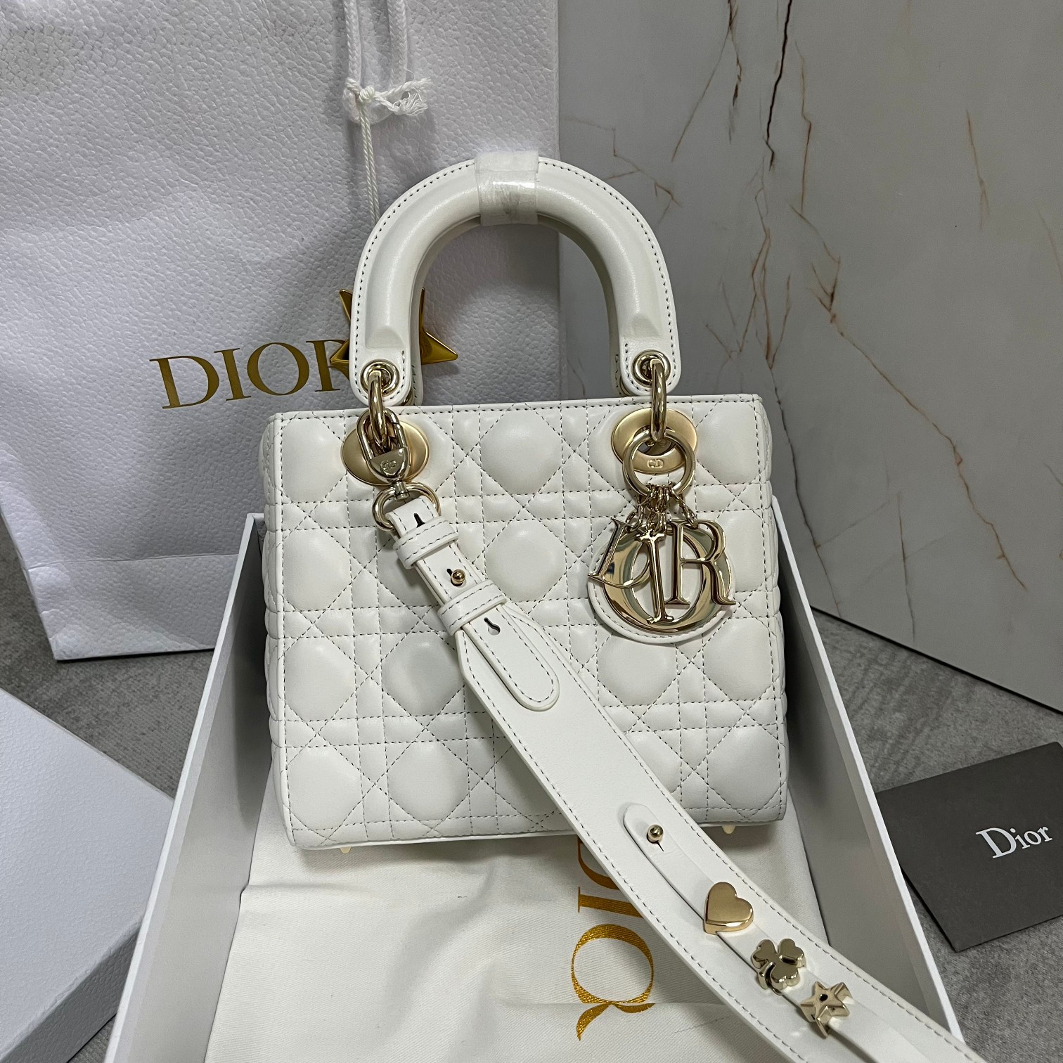 Small Lady D*0r My ABCD*0r Bag White 8 x 6.5 x 3 inches