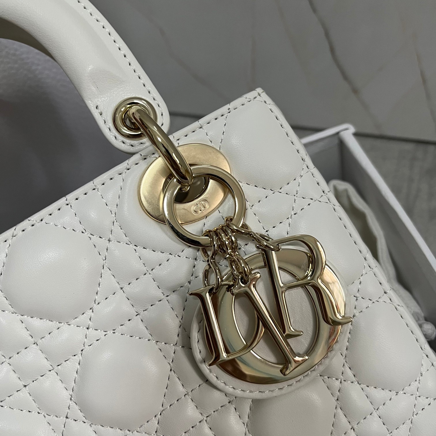 Small Lady D*0r My ABCD*0r Bag White 8 x 6.5 x 3 inches