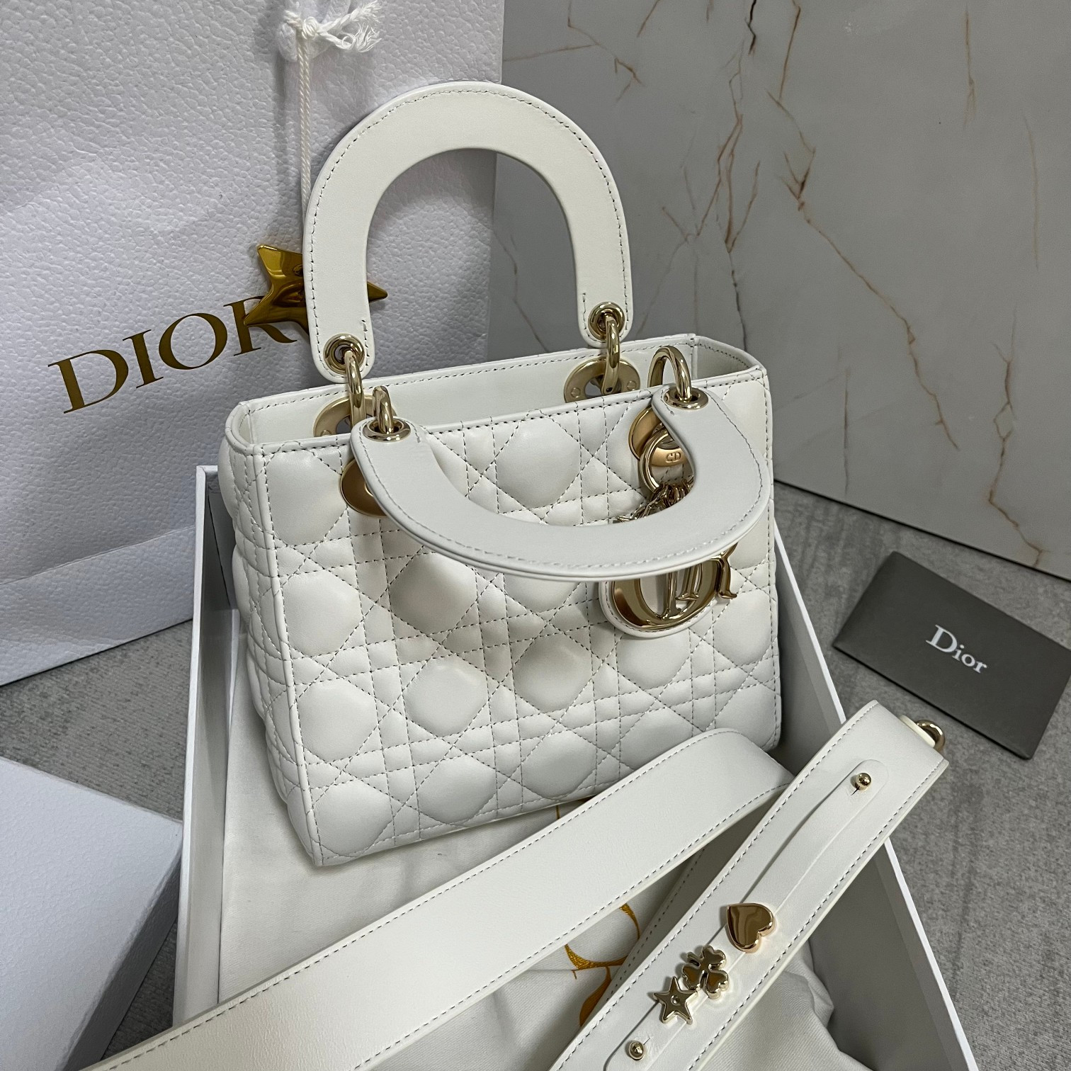 Small Lady D*0r My ABCD*0r Bag White 8 x 6.5 x 3 inches