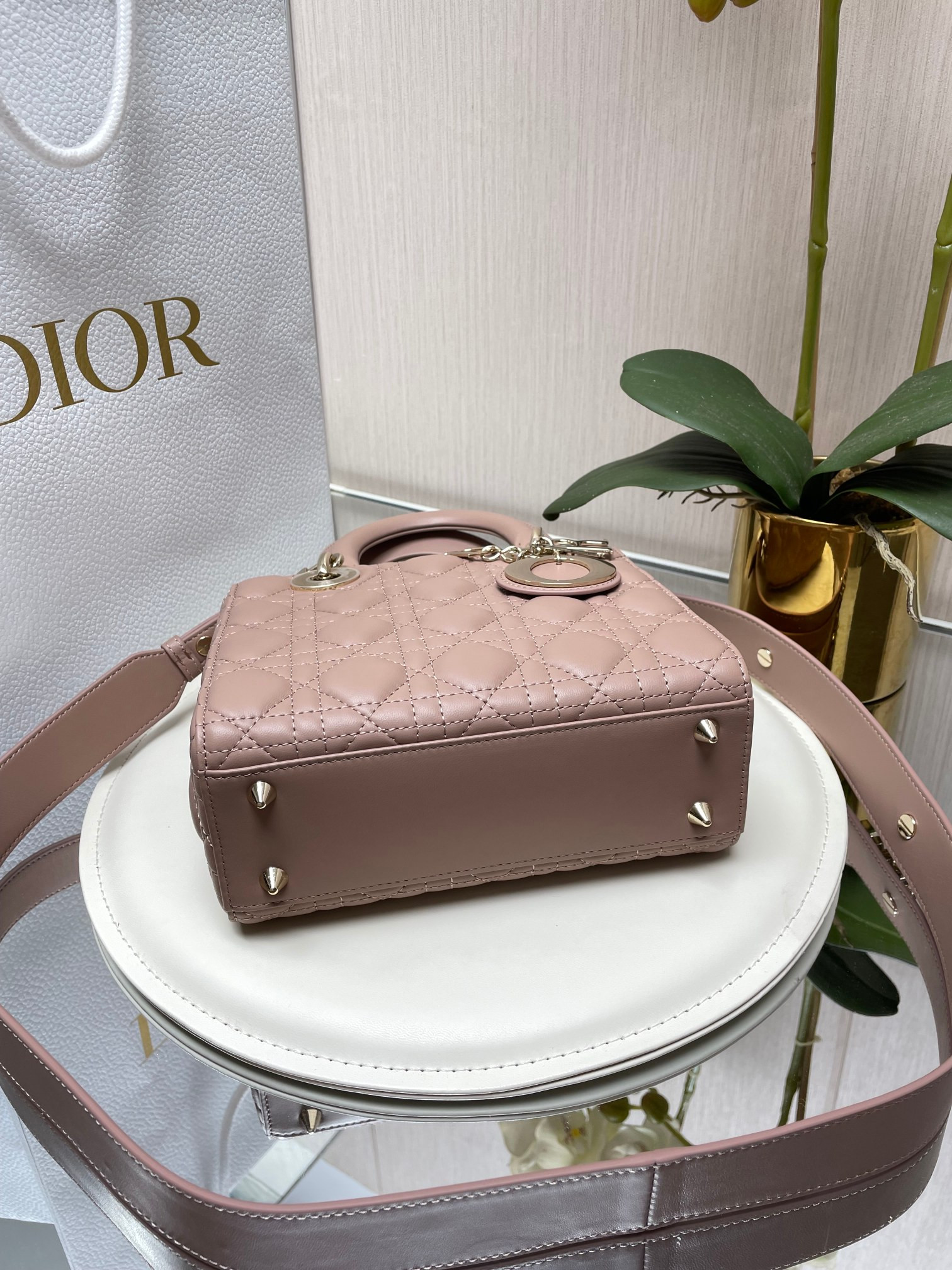 Small Lady D*0r My ABCD*0r Bag Blush 8 x 6.5 x 3 inches