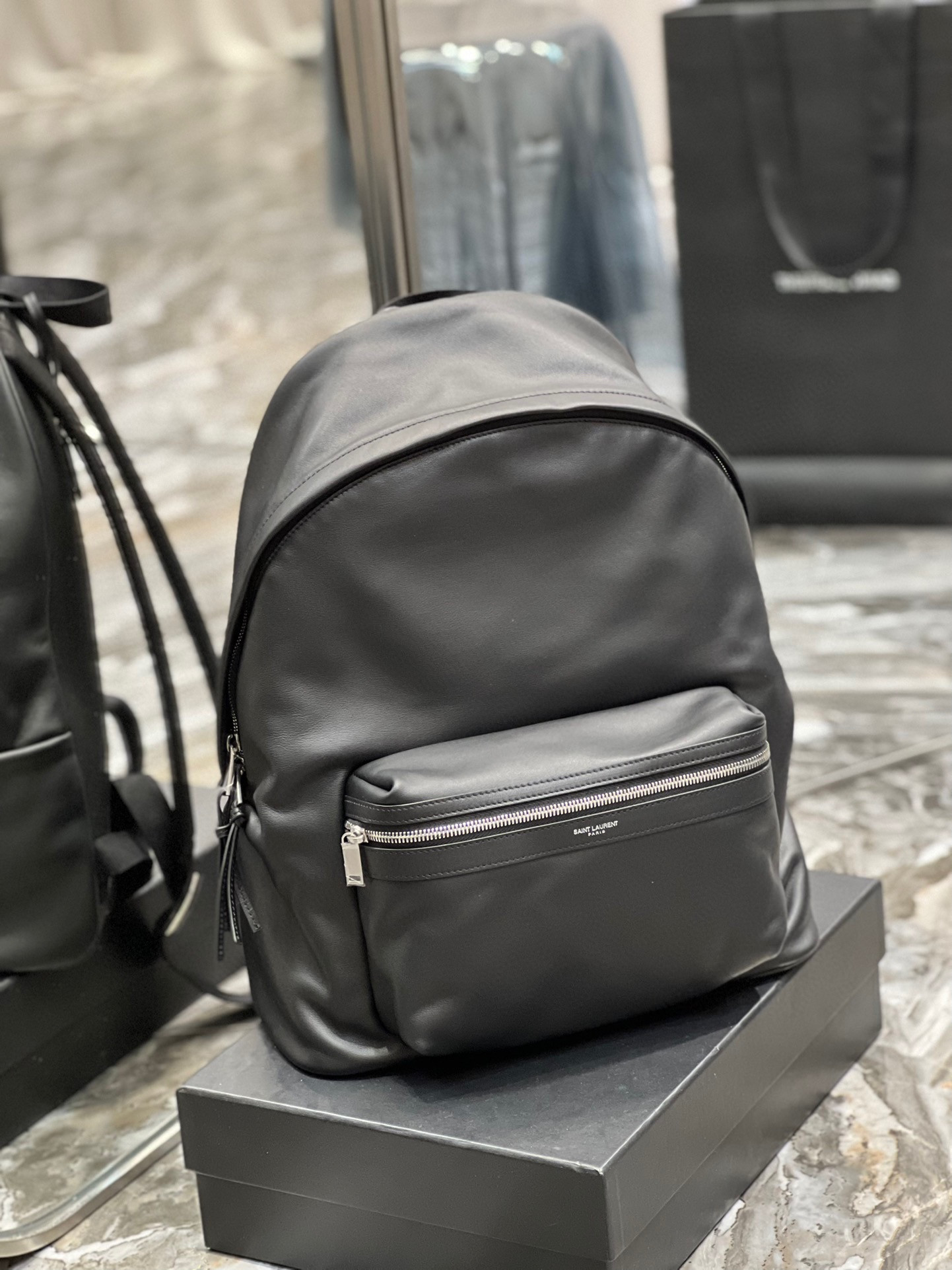 Y*L CITY BACKPACK IN CANVAS, NYLON AND LEATHER 31 X 41 X 22 CM 12.2 X 16.1 X 8.6 INCHES