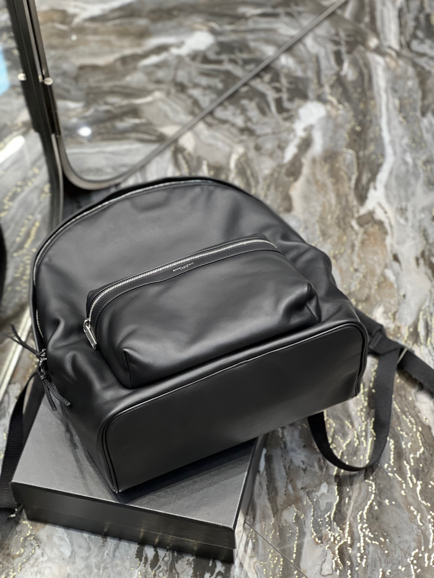Y*L CITY BACKPACK IN CANVAS, NYLON AND LEATHER 31 X 41 X 22 CM 12.2 X 16.1 X 8.6 INCHES
