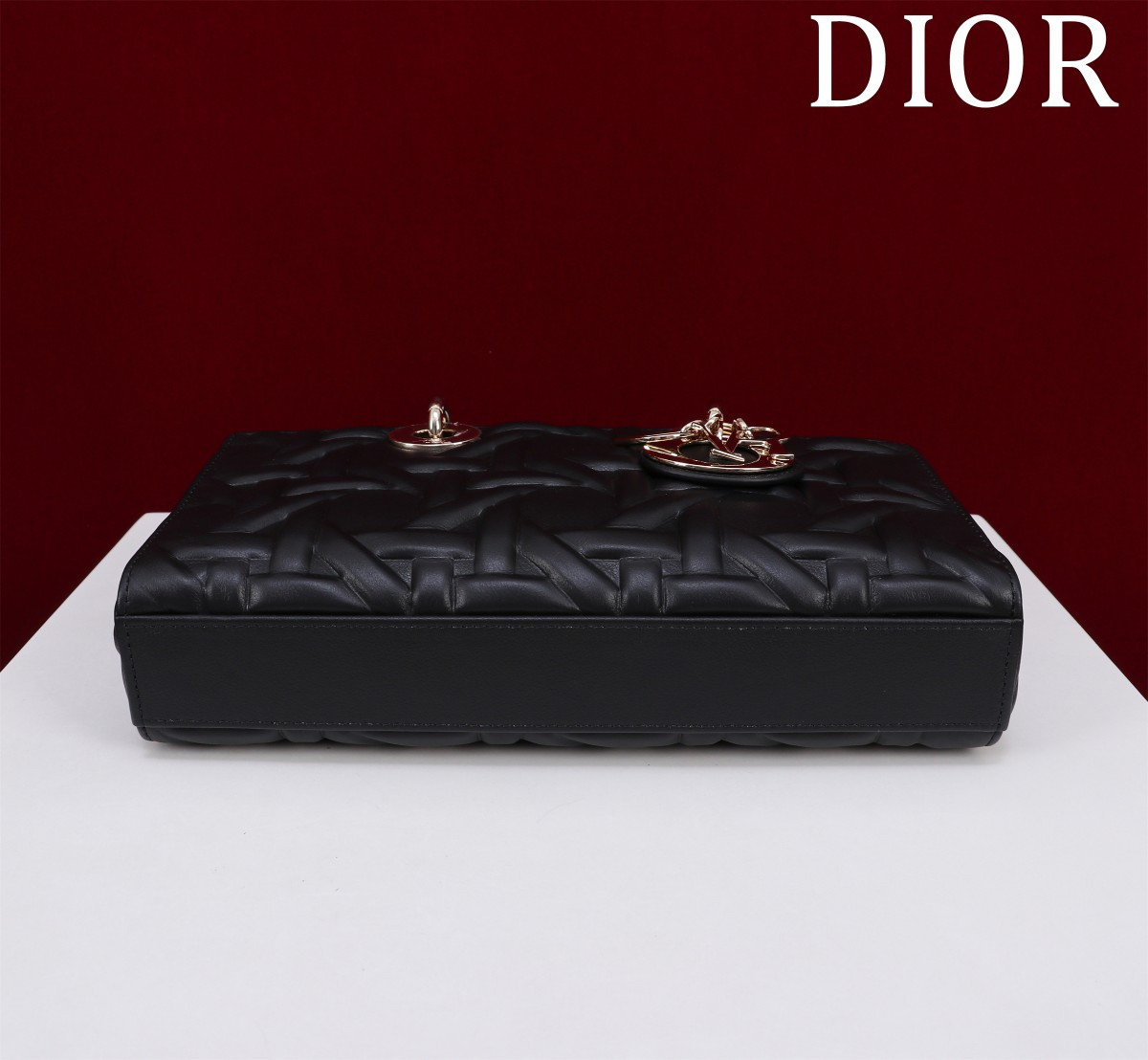 D*0r Medium Lady D-Joy Bag Latte Graphic Cannage 26 x 13.5 x 5 cm