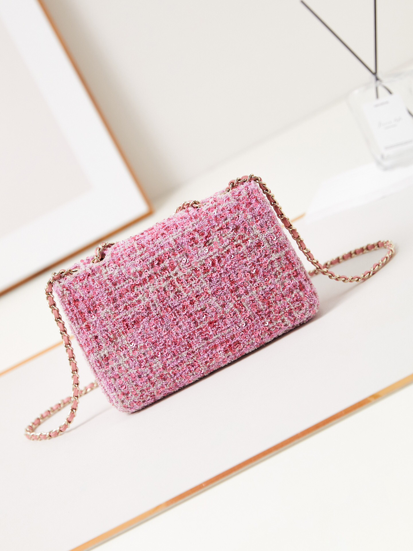 Ch*el Mini CF Rose Gold Hardware 20x15x7cm