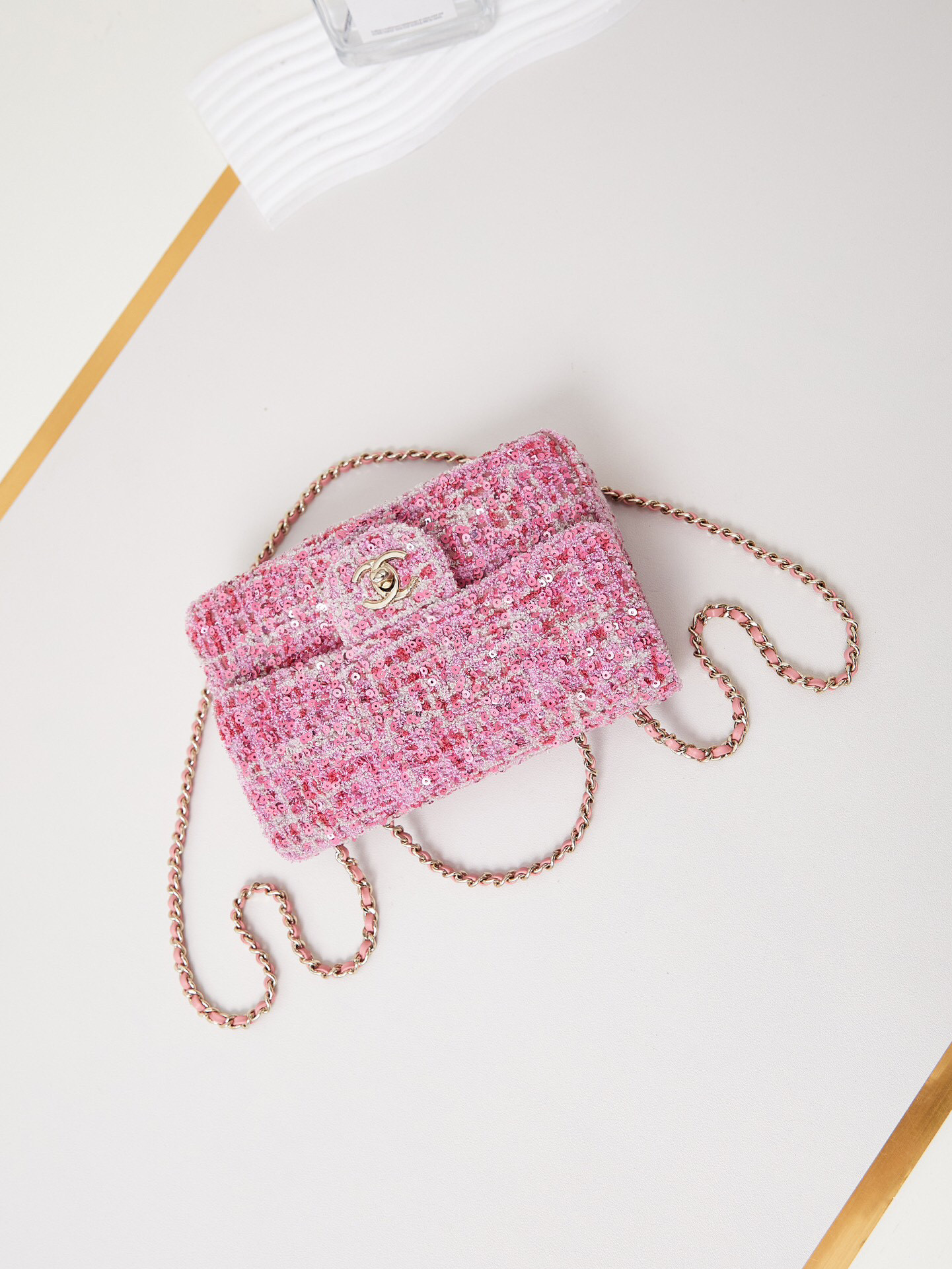 Ch*el Mini CF Rose Gold Hardware 20x15x7cm