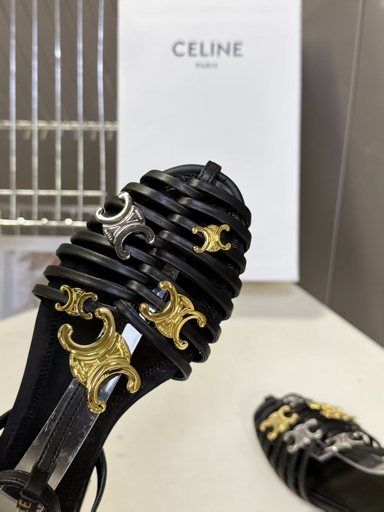 ua Ce**e cage flat sandal