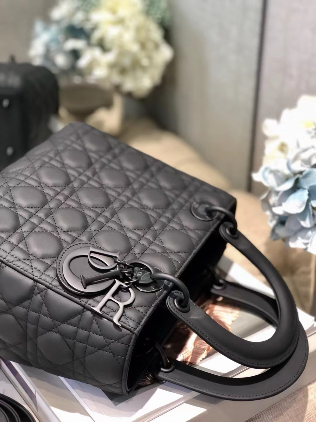 Medium Lady D*0r Bag 9.5 x 8 x 4.5 inches