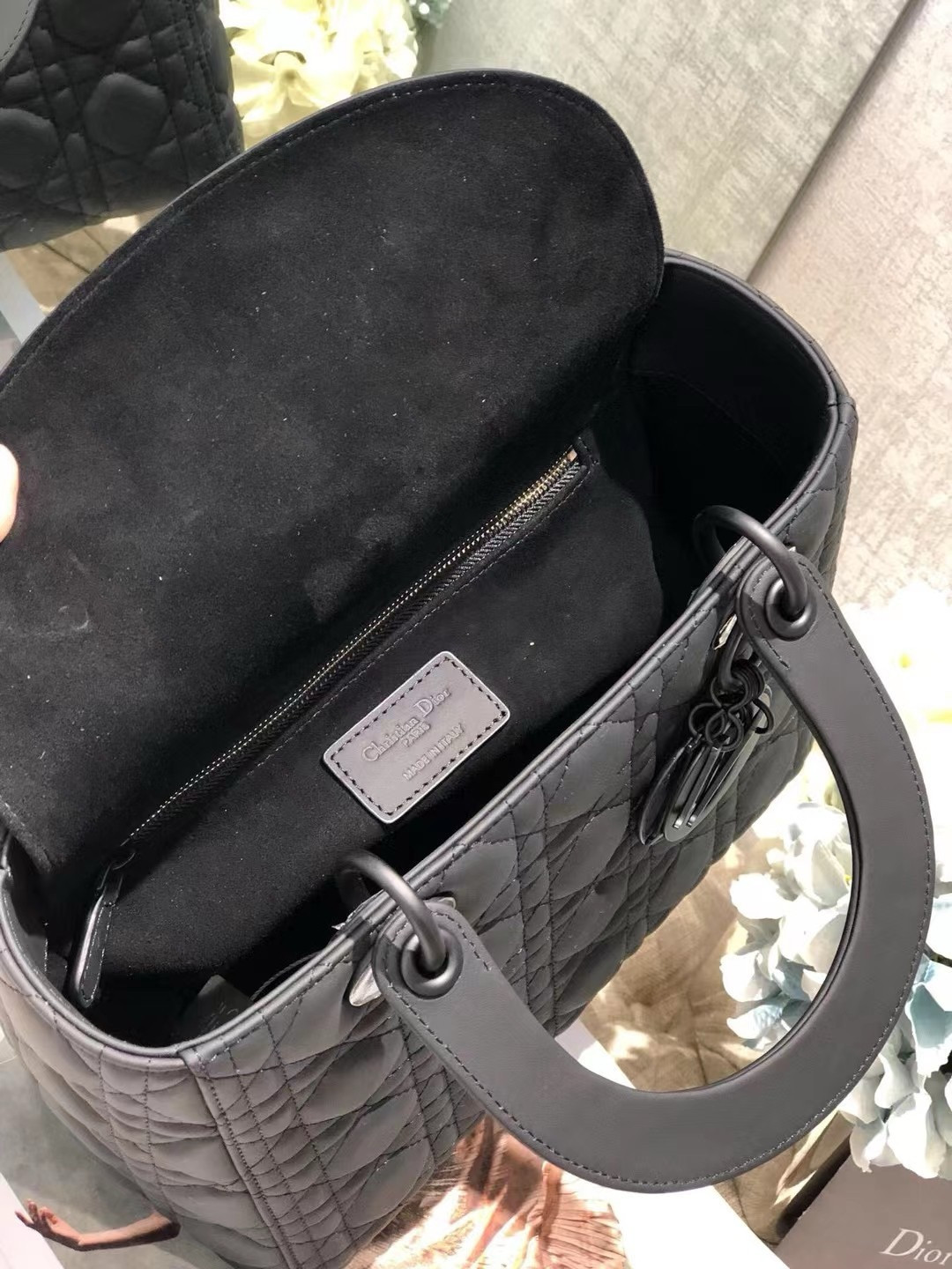Medium Lady D*0r Bag 9.5 x 8 x 4.5 inches