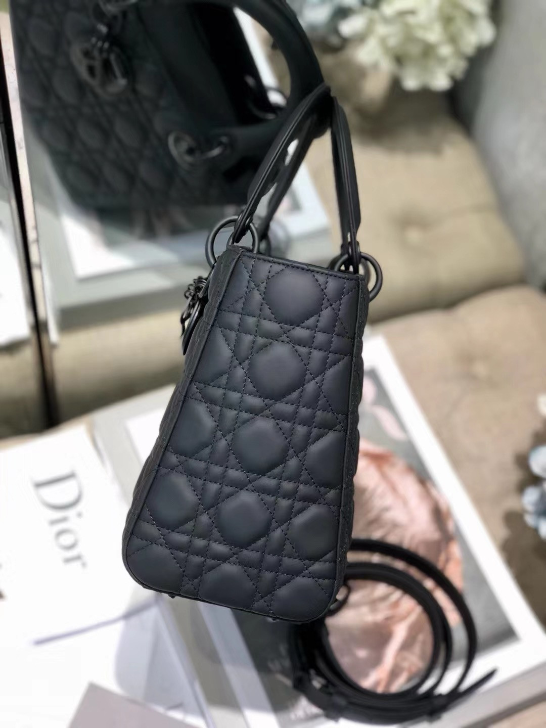 Medium Lady D*0r Bag 9.5 x 8 x 4.5 inches