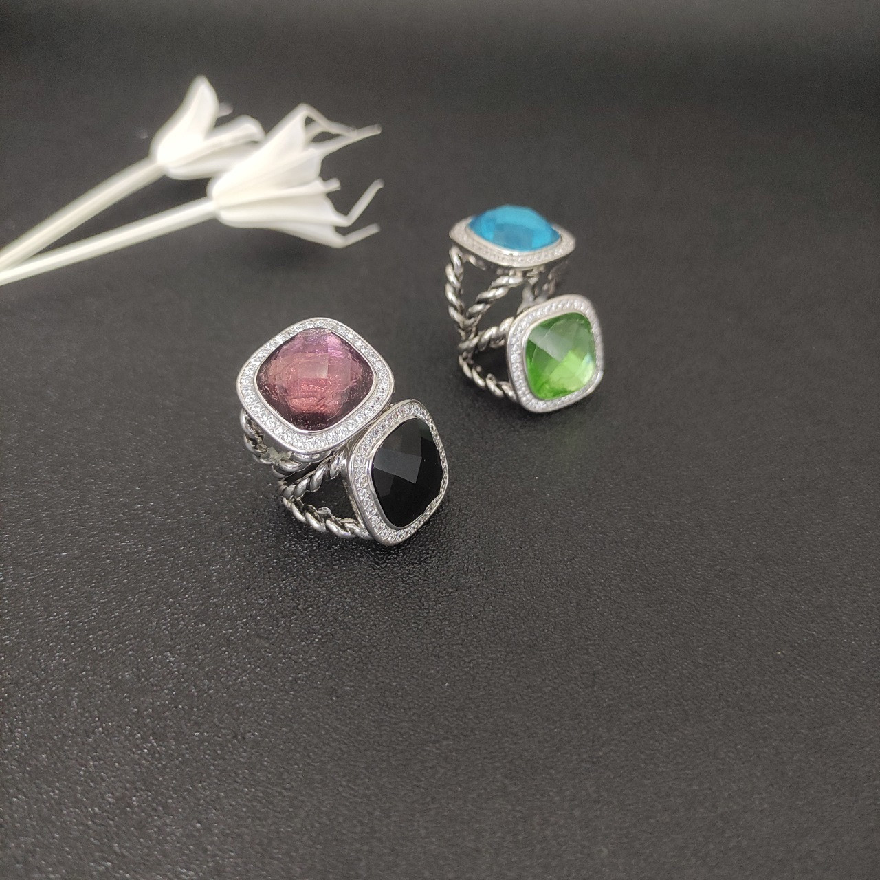dau1d Yvrm*n 14mm square di*m*nd ring