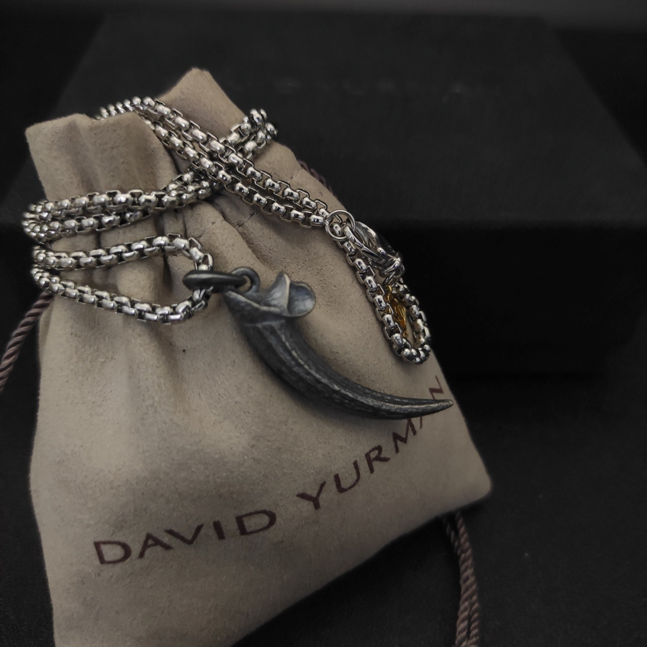 dau1d Yvrm*n horn necklace(chain length 50+5cm delay chain chain thickness 3mm)