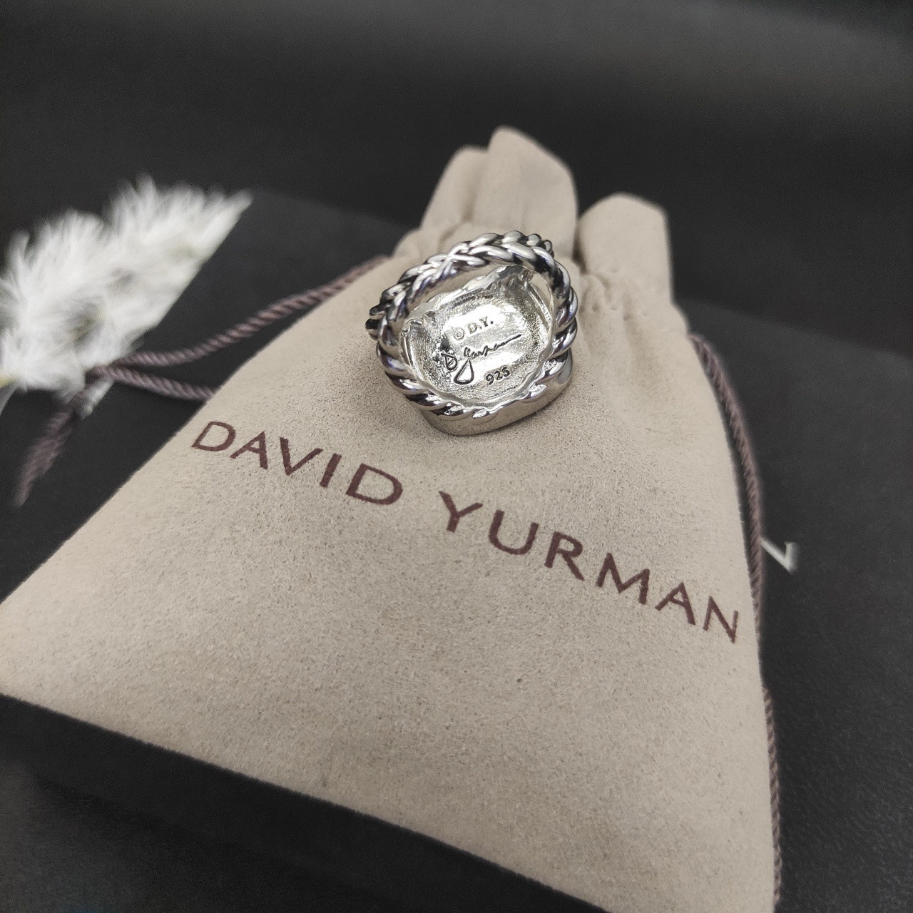 dau1d Yvrm*n 14mm square di*m*nd ring