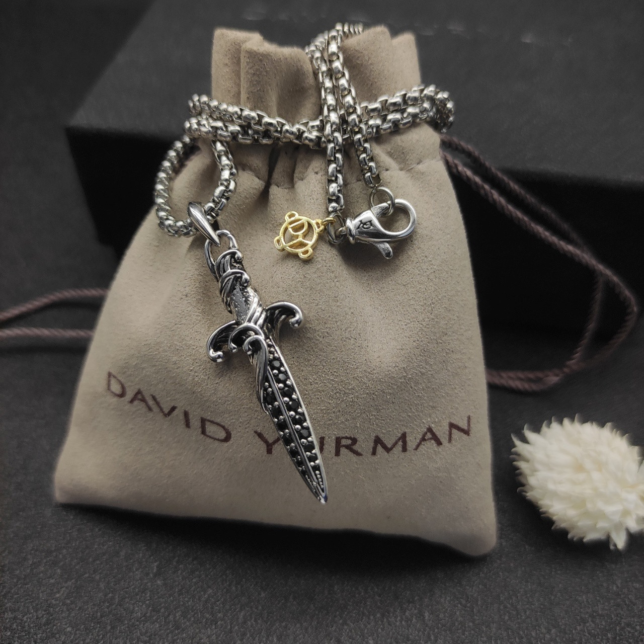 dau1d Yvrm*n sword necklace(chain length 50+5cm delay chain chain thickness 3mm)