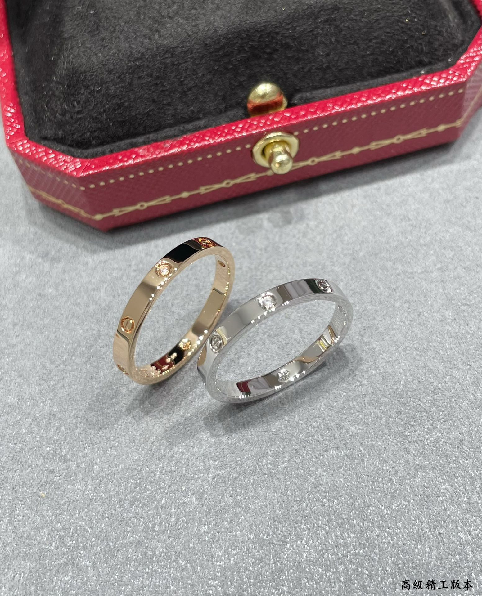 Ca*t*er narrow version four diamond love ring