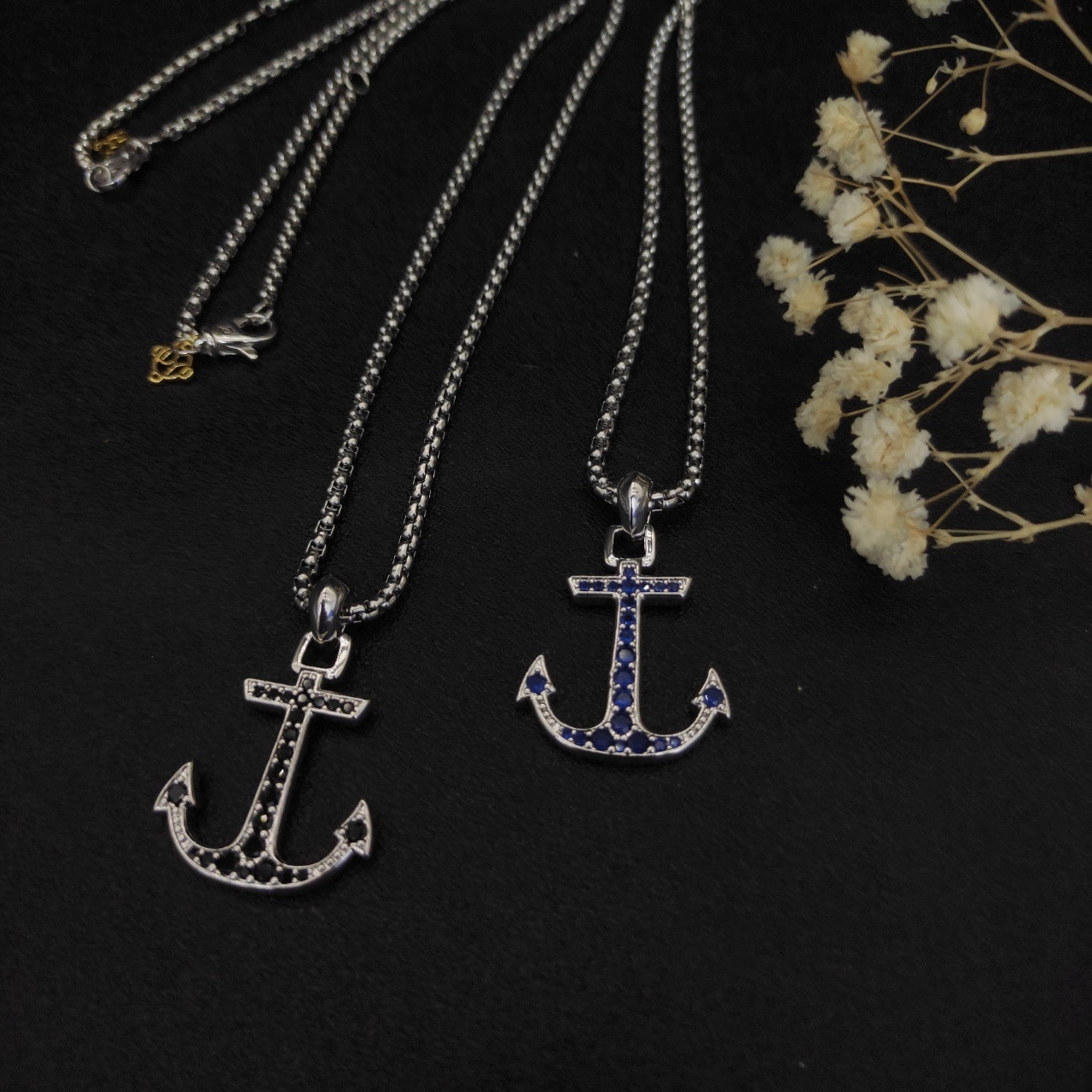 dau1d Yvrm*n sea ​​anchor necklace(chain length 50+5cm delay chain chain thickness 3mm)