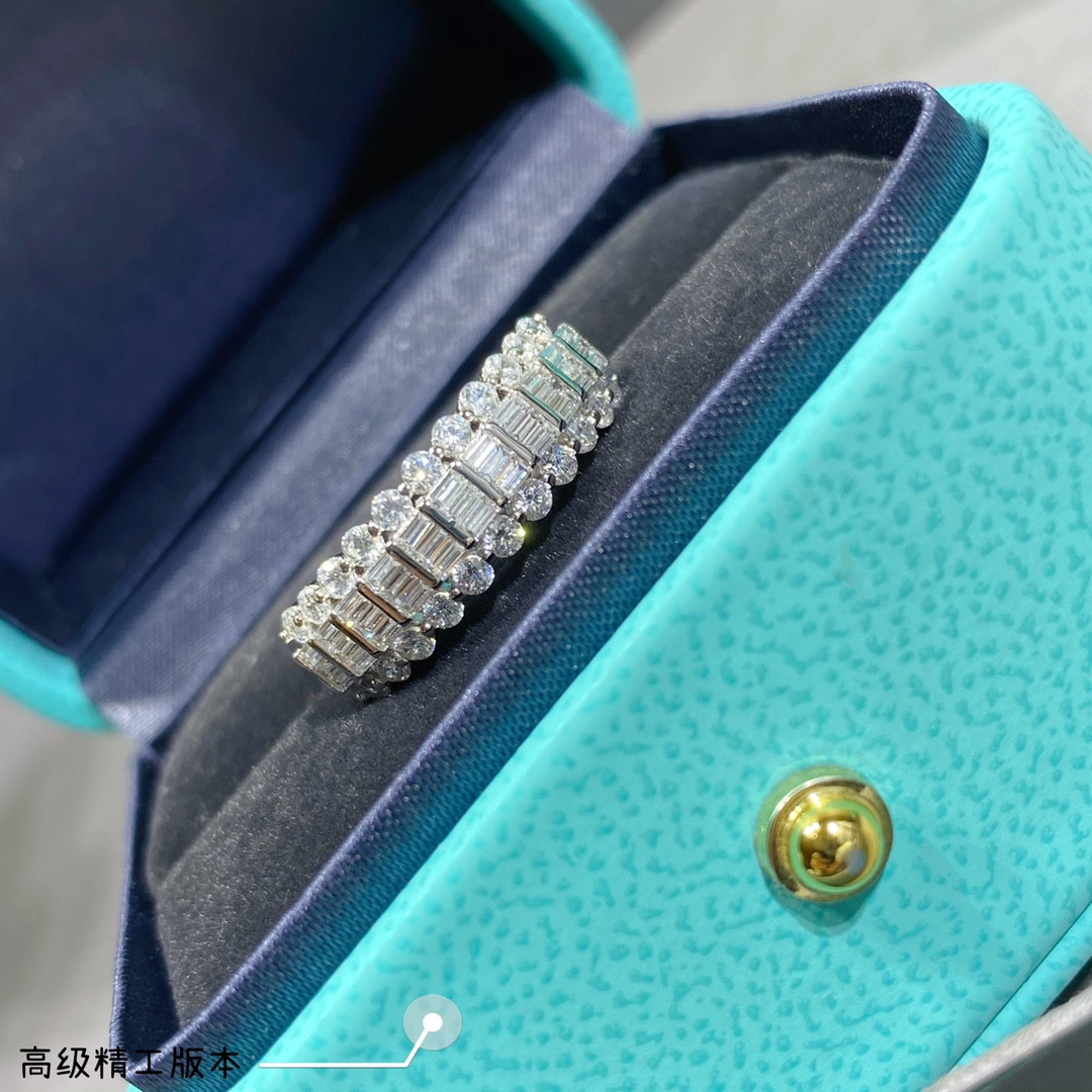 T*f*ny & Co. Triple-Row Diamond Eternity Ring Ag925