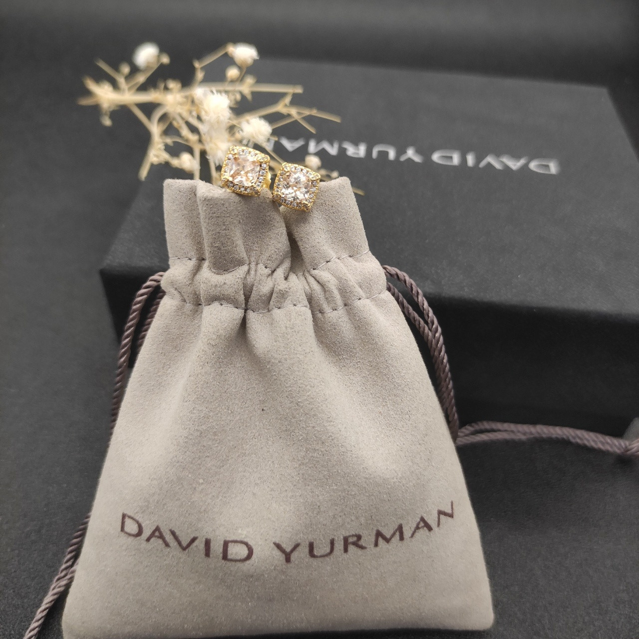 dau1d Yvrm*n four claw gem earrings(main stone 5mm)