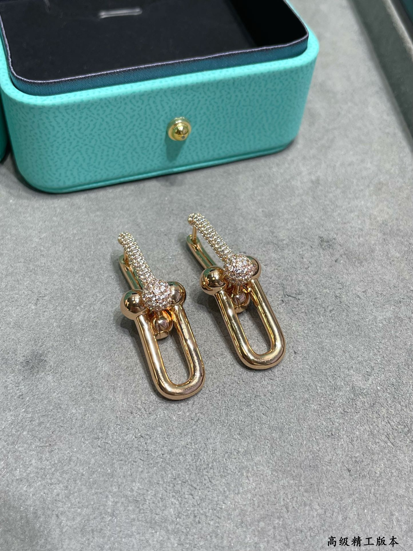 T*f*ny & Co. Stirrup With diamond Double Hoop Earrings