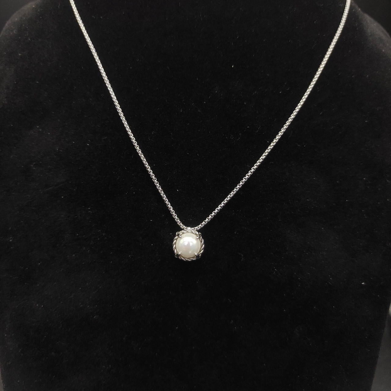 dau1d Yvrm*n four claw gem necklace(main stone 8mm, chain thickness 1.5mm, length 45+5cm delay chain)