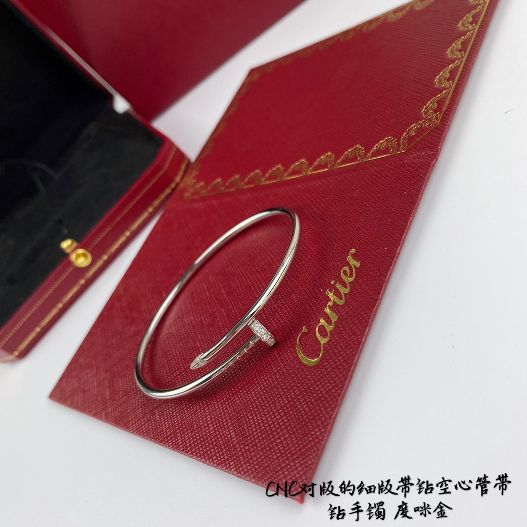 Ca*t*er thin version with diamond hollow tube nail Bracelet