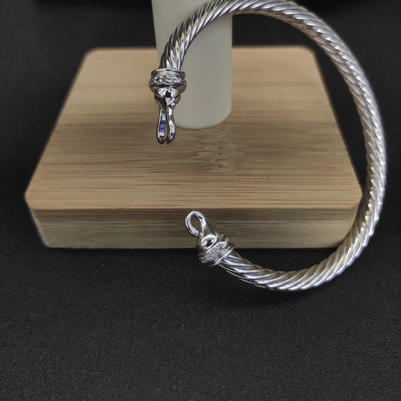dau1d Yvrm*n 5mm silver hook with di*m*nds bracelet(wrist circumference 15-19cm)
