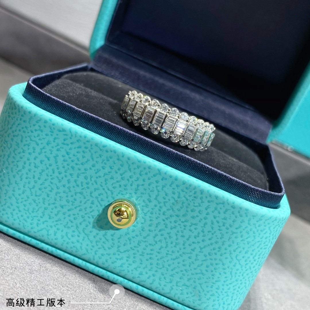 T*f*ny & Co. Triple-Row Diamond Eternity Ring Ag925