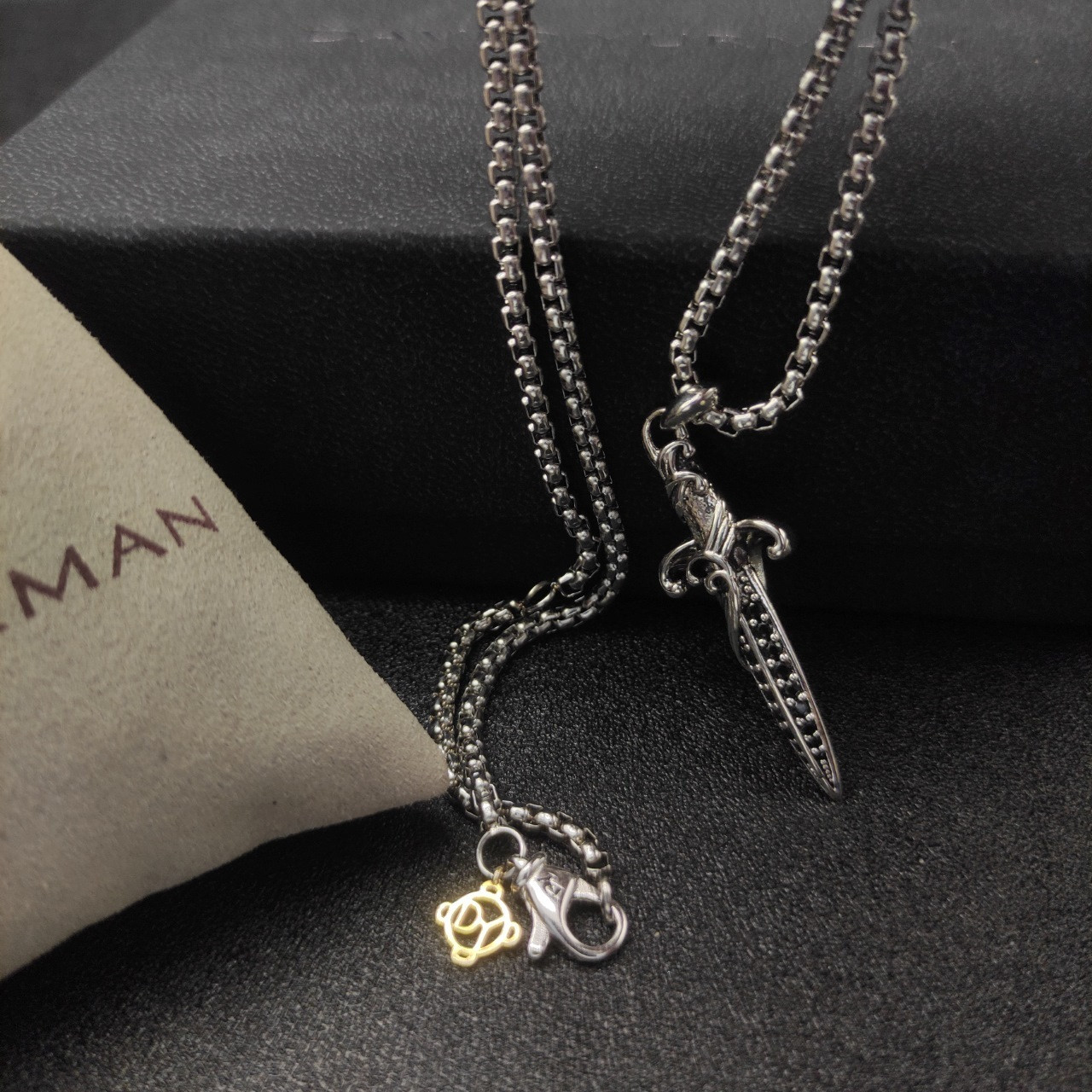 dau1d Yvrm*n sword necklace(chain length 50+5cm delay chain chain thickness 3mm)