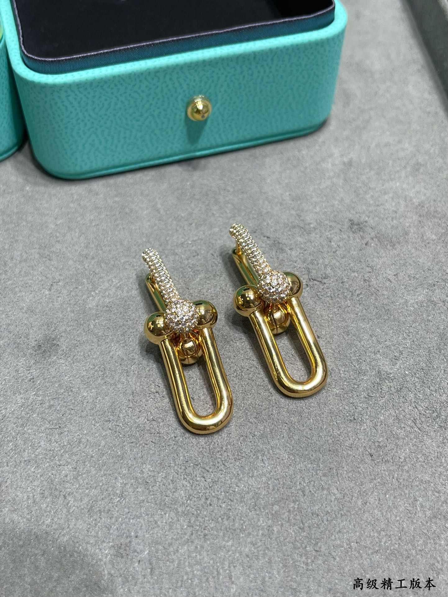 T*f*ny & Co. Stirrup With diamond Double Hoop Earrings