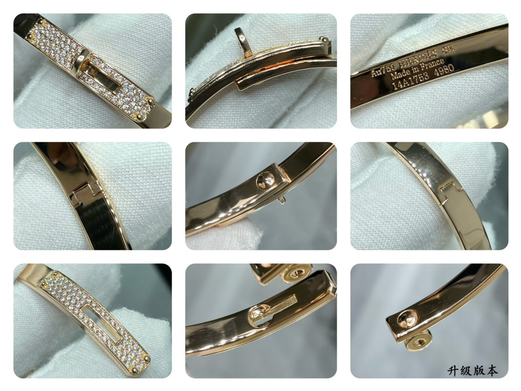 H**mes button half-diamond Bracelet