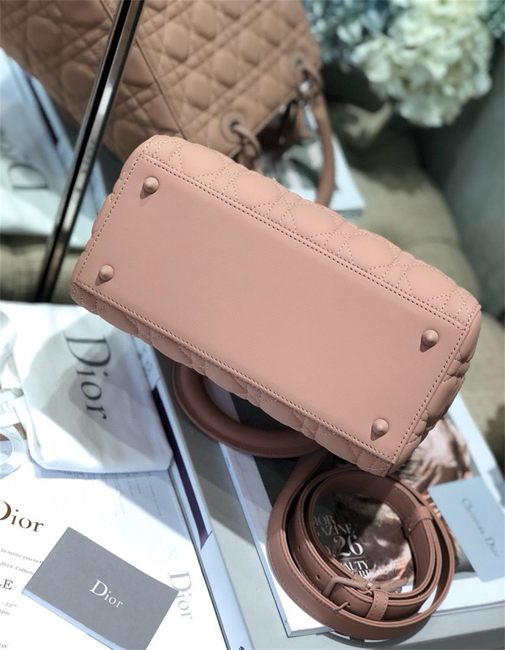 Medium Lady D*0r Bag 9.5 x 8 x 4.5 inches