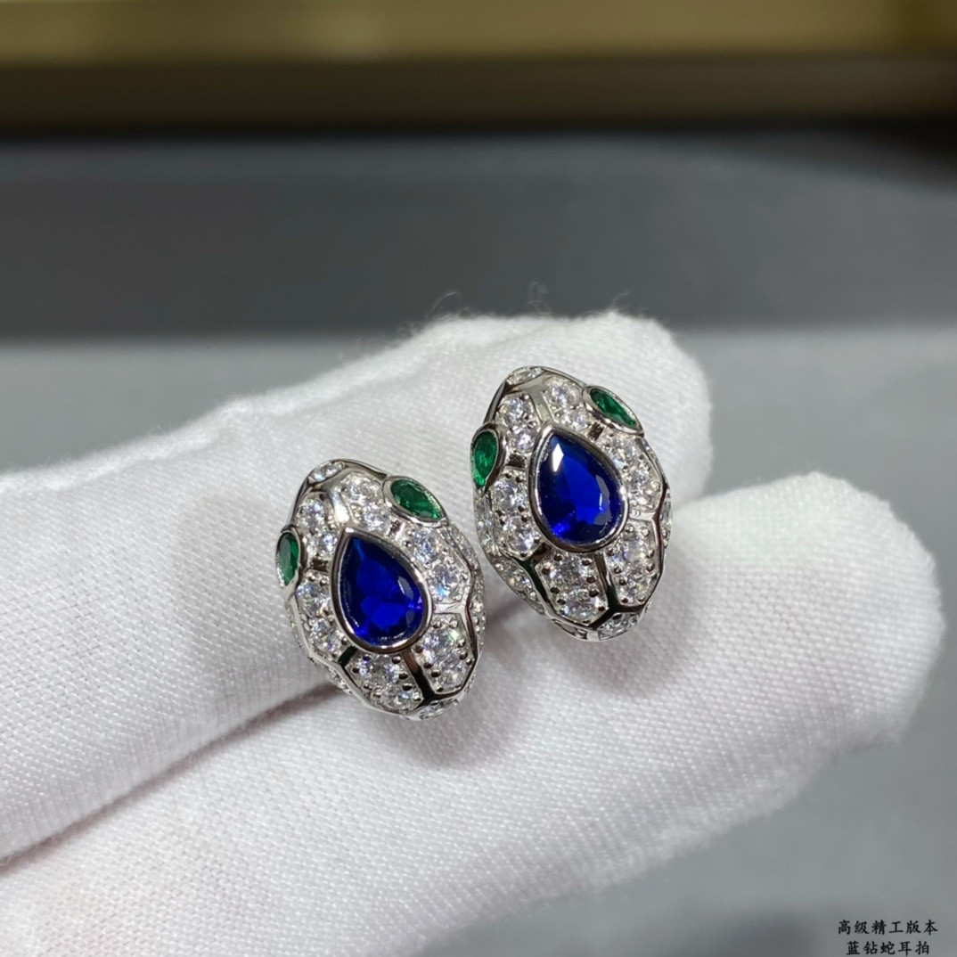 B*l*ai Sapphire Snake Earrings