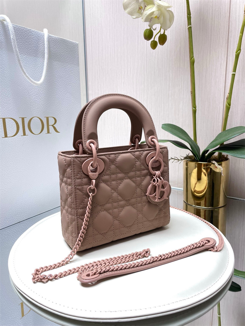 Mini Lady D*0r Bag 6.5 x 6 x 3 inches