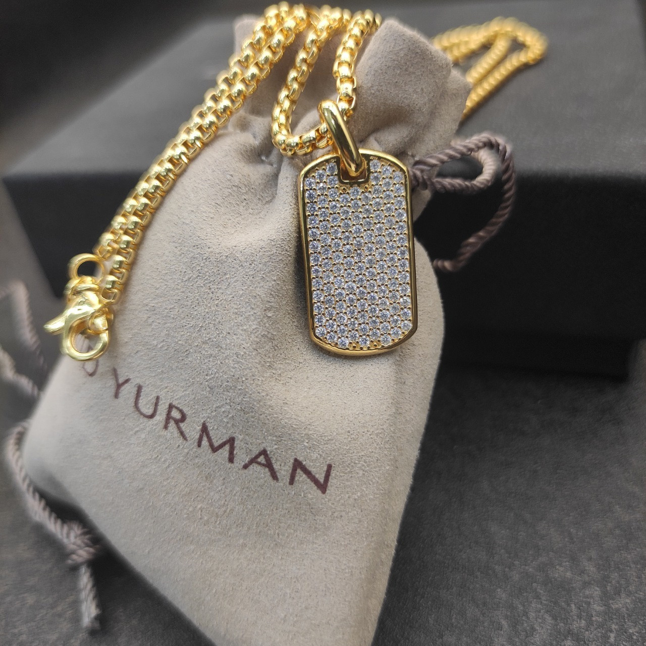 dau1d Yvrm*n brand necklace(chain length 50+5cm delay chain chain thickness 3mm)