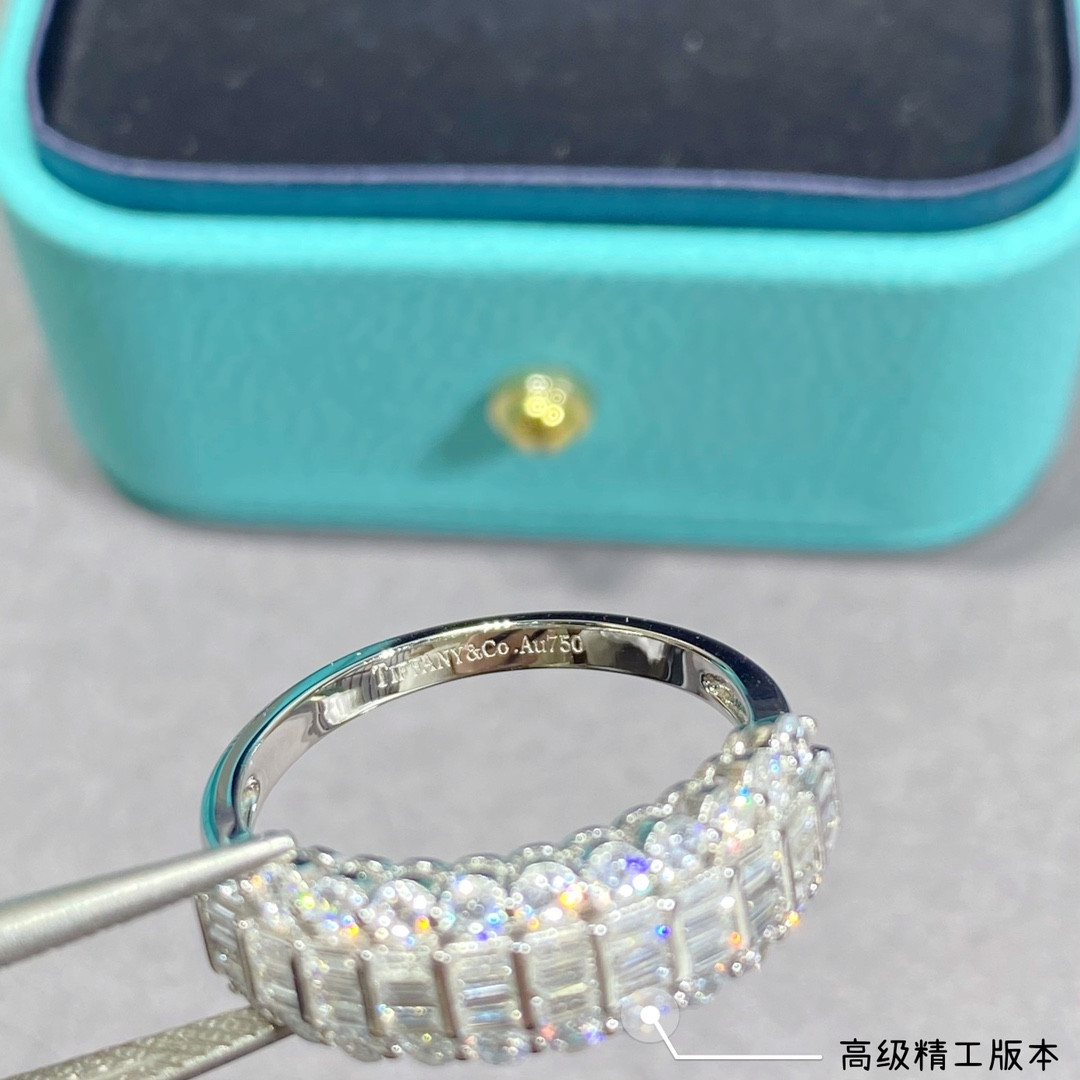 T*f*ny & Co. Triple-Row Diamond Eternity Ring Ag925