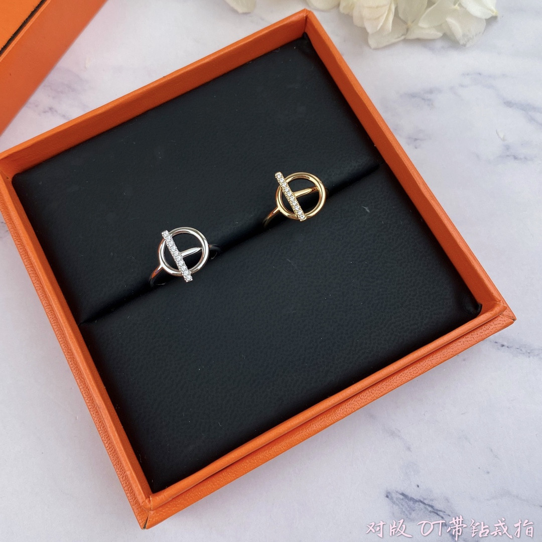 Hermès OT Half Diamond Ring