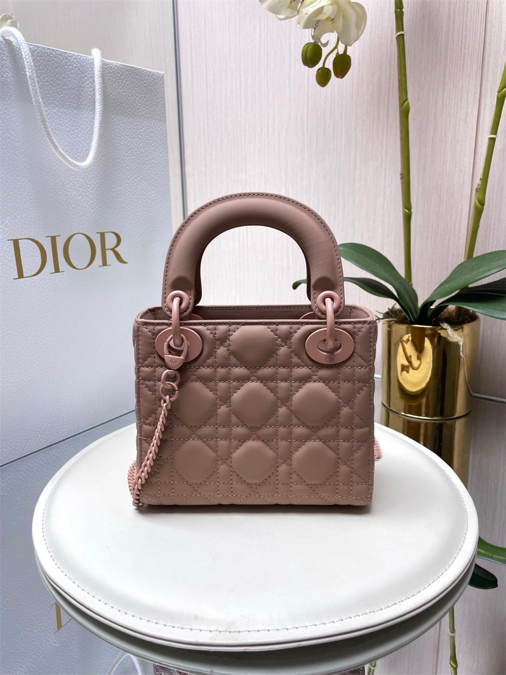 Mini Lady D*0r Bag 6.5 x 6 x 3 inches
