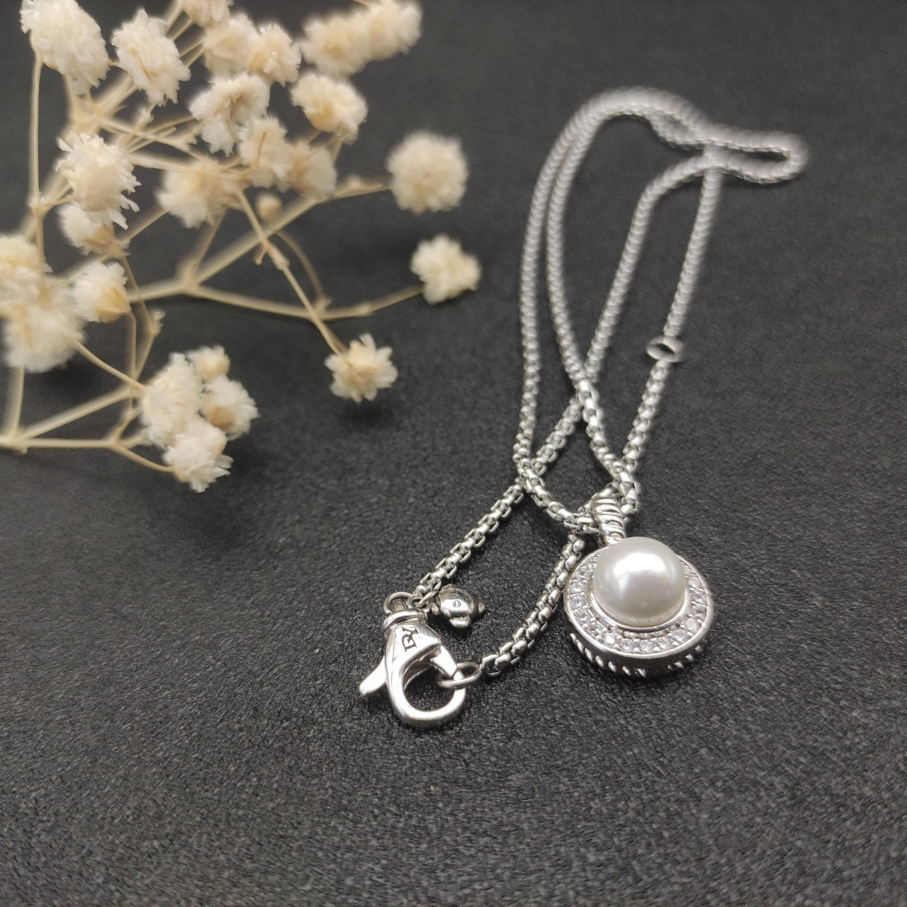 dau1d Yvrm*n peal necklace(chain thickness 2mm, length 45+5cm delay chain)