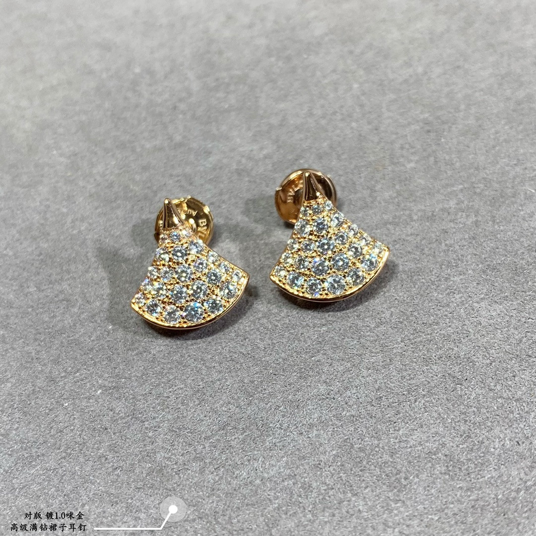 B*l*ai Diamond fan-shaped skirt Earrings