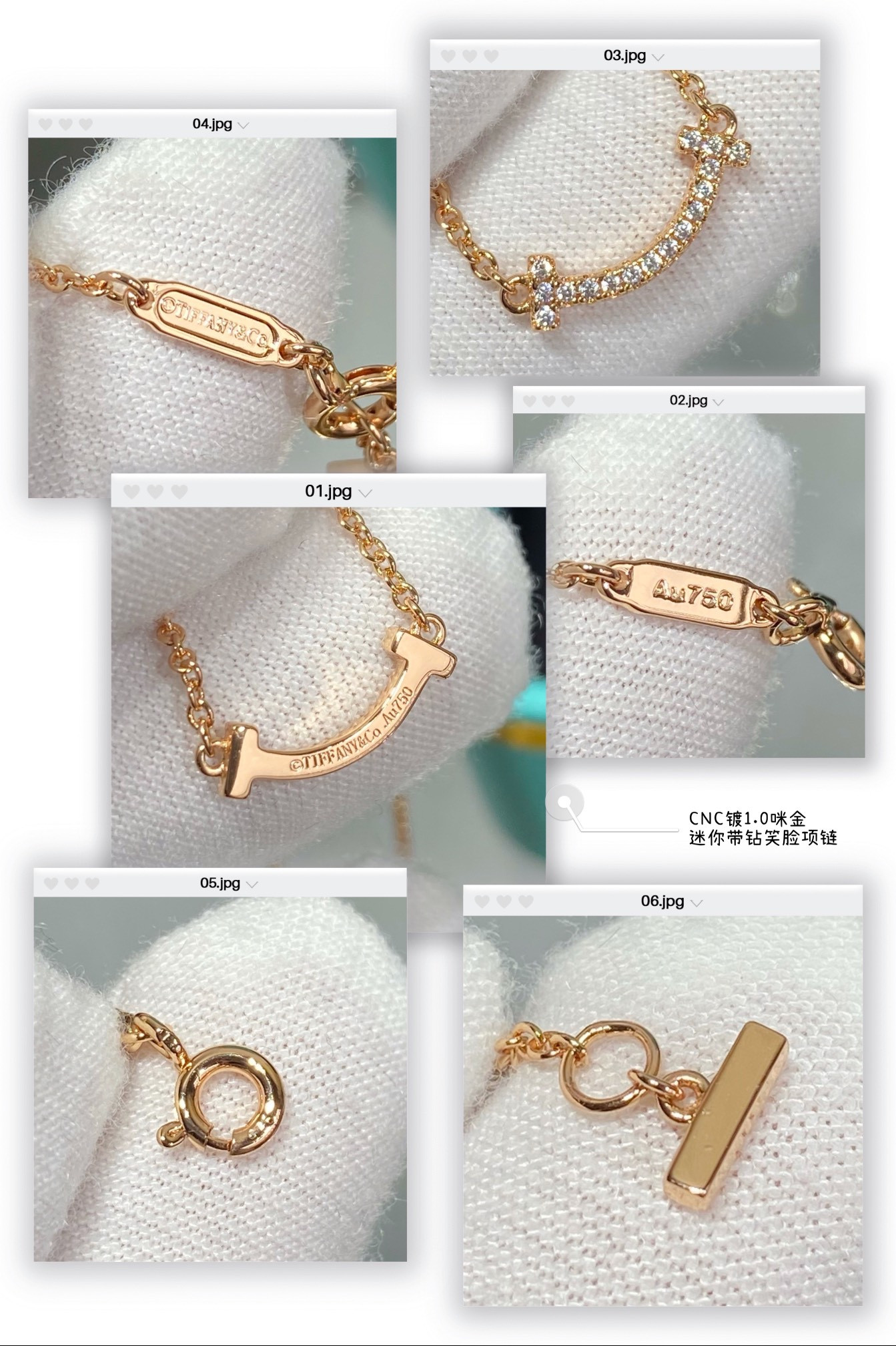 T*f*ny & Co. Mini Smile With diamond Necklace
