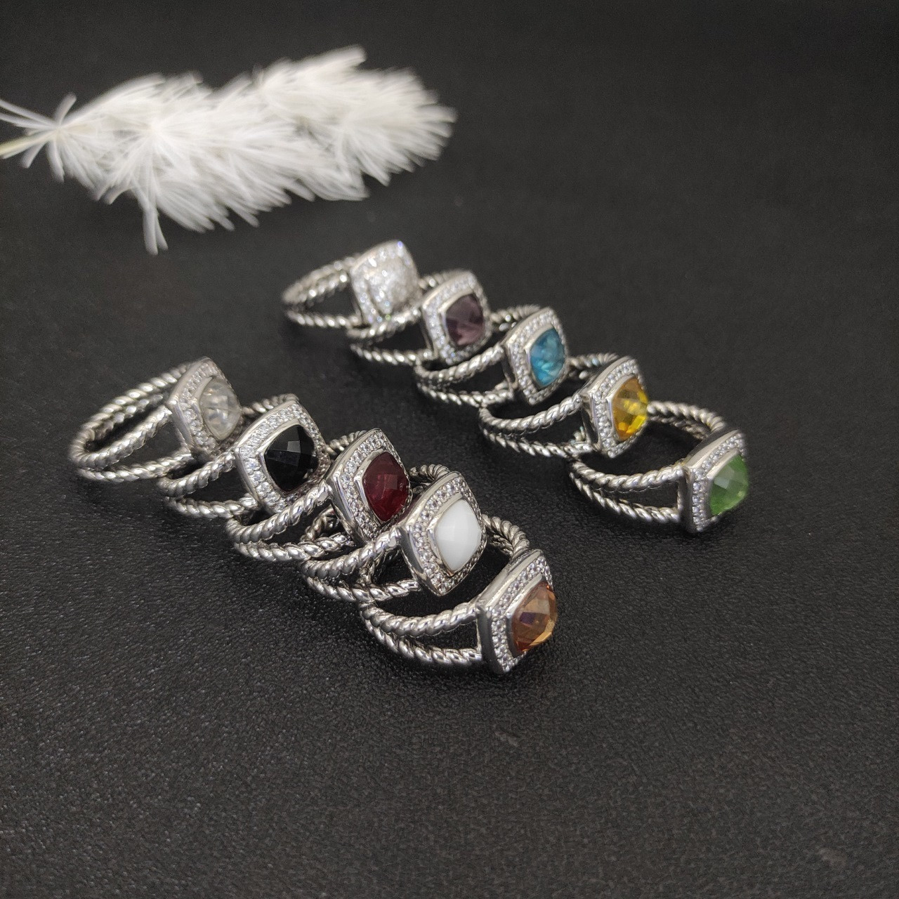 dau1d Yvrm*n square di*m*nd ring