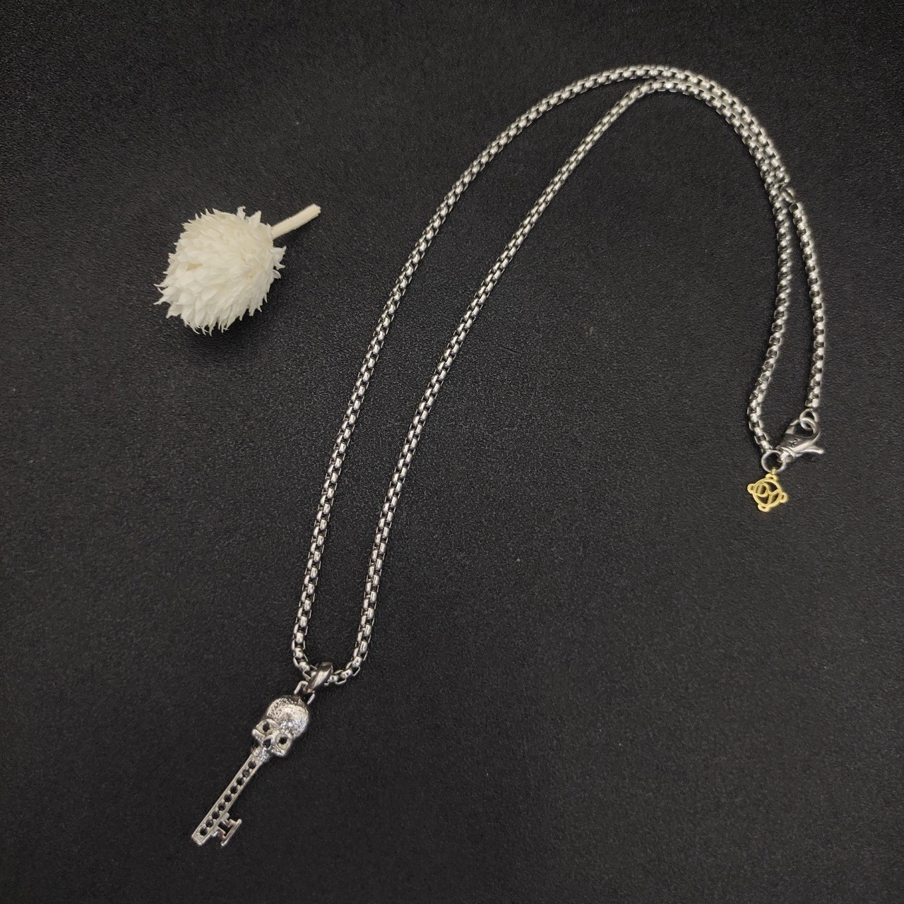 dau1d Yvrm*n guru head key necklace(chain length 50+5cm delay chain chain thickness 3mm)