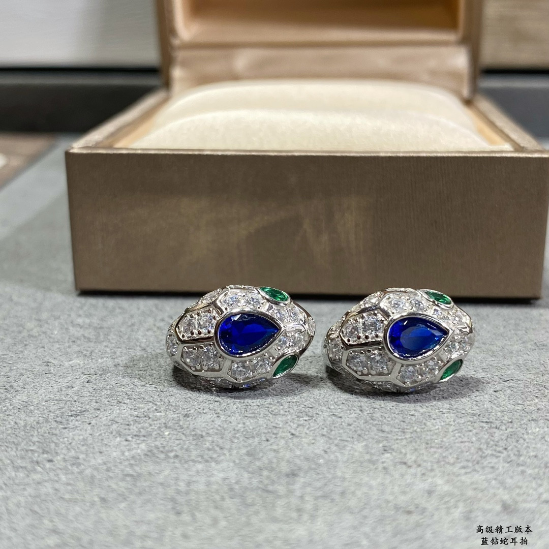 B*l*ai Sapphire Snake Earrings