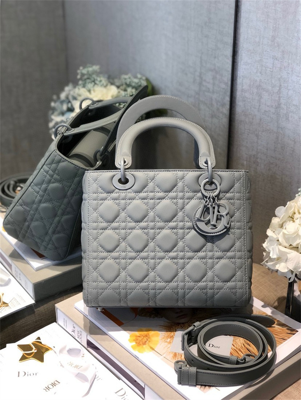 Medium Lady D*0r Bag 9.5 x 8 x 4.5 inches
