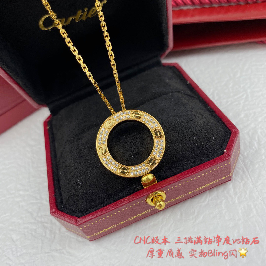 Ca*t*er Double-sided fully diamond-encrusted coin Necklace