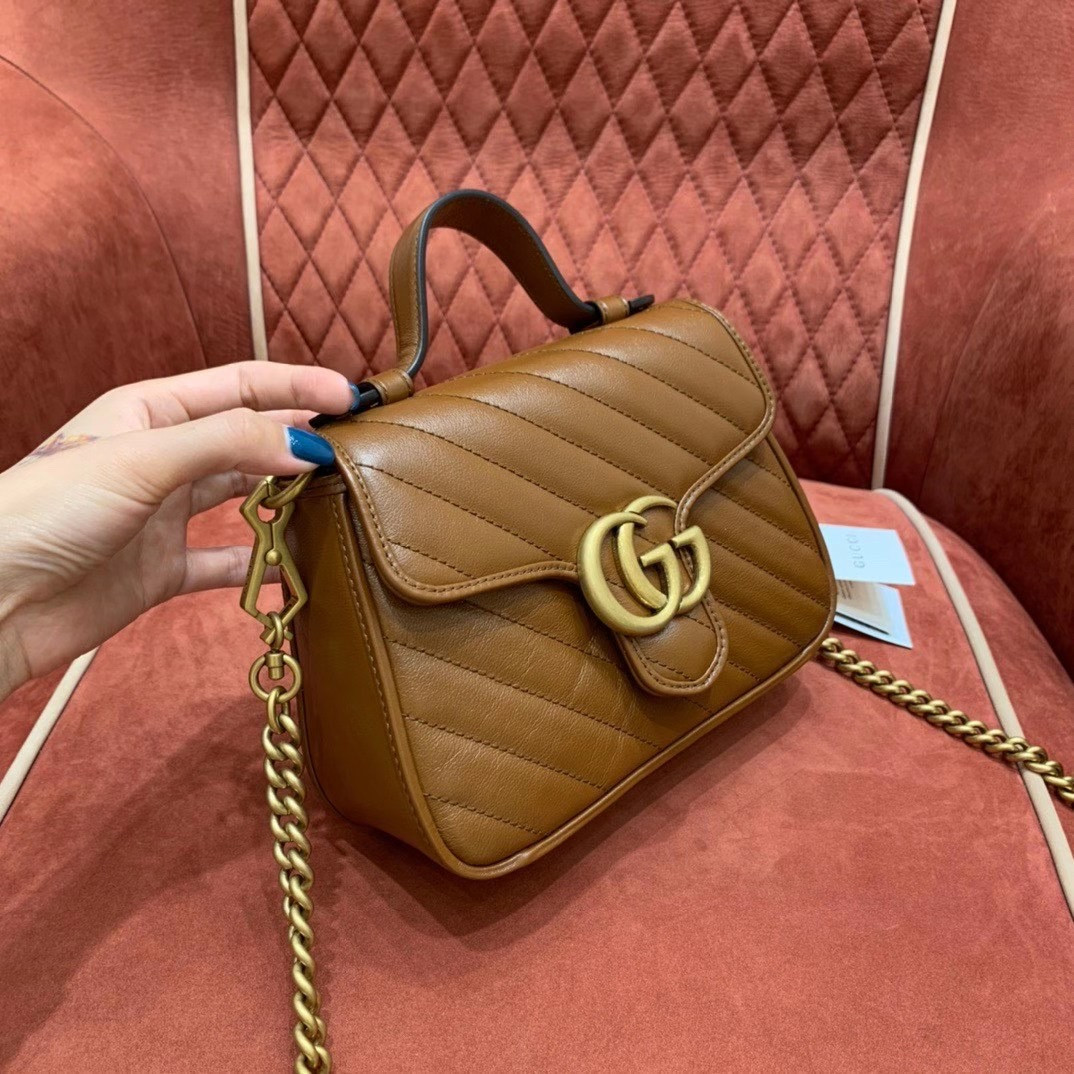 G*u*i GG Marmont mini top handle bag 21cm