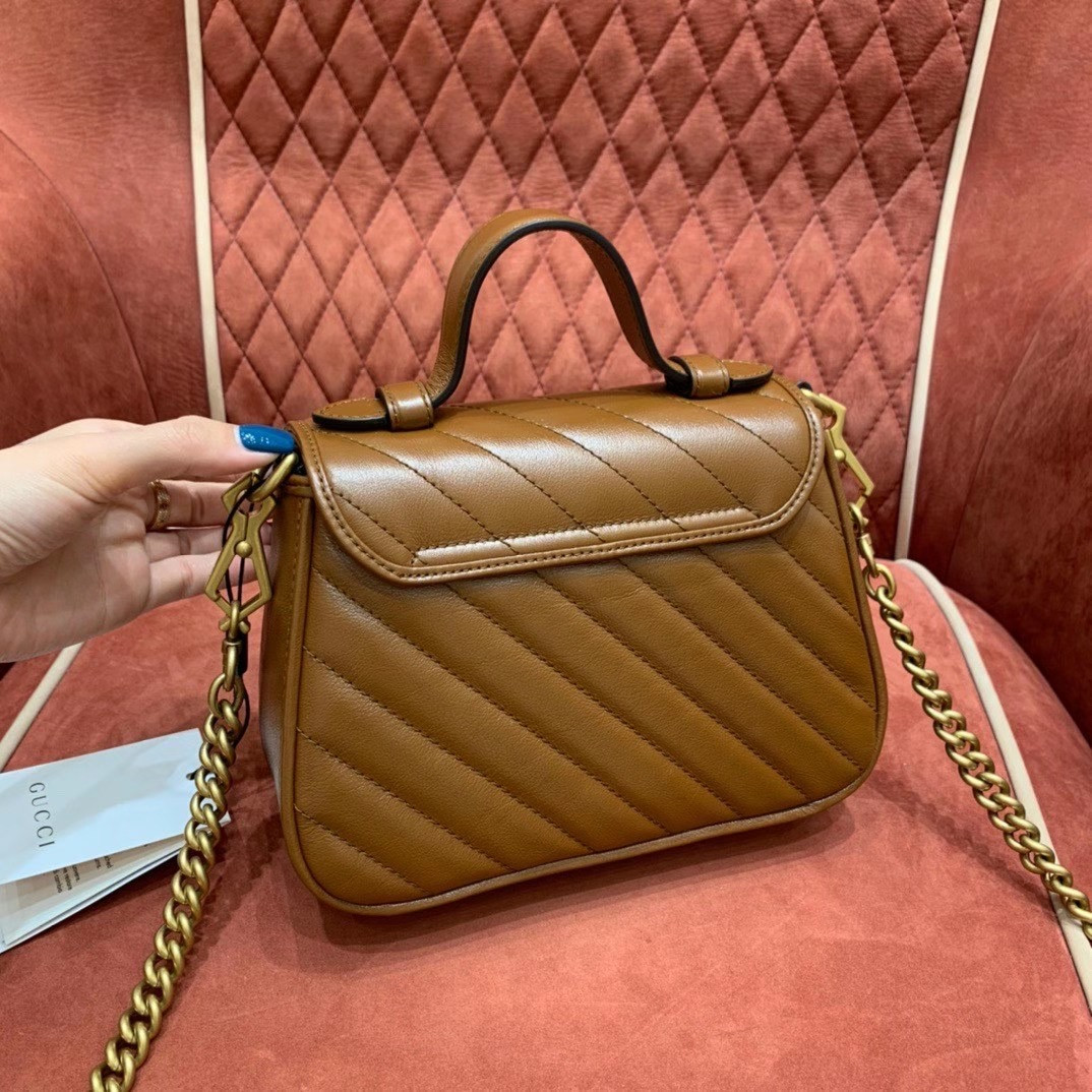 G*u*i GG Marmont mini top handle bag 21cm