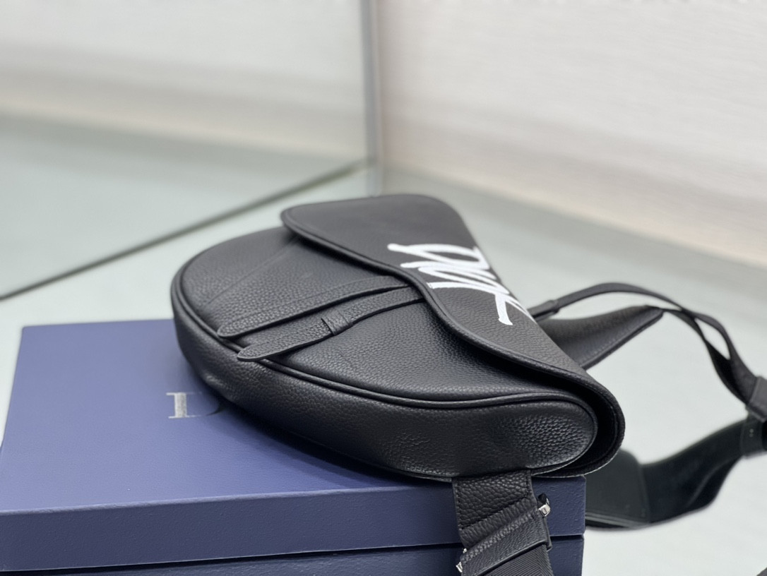 Ch**an D*0r X SHAWN STUSSY Grained Calfskin Saddle 26 x 19 x 4.5 cm