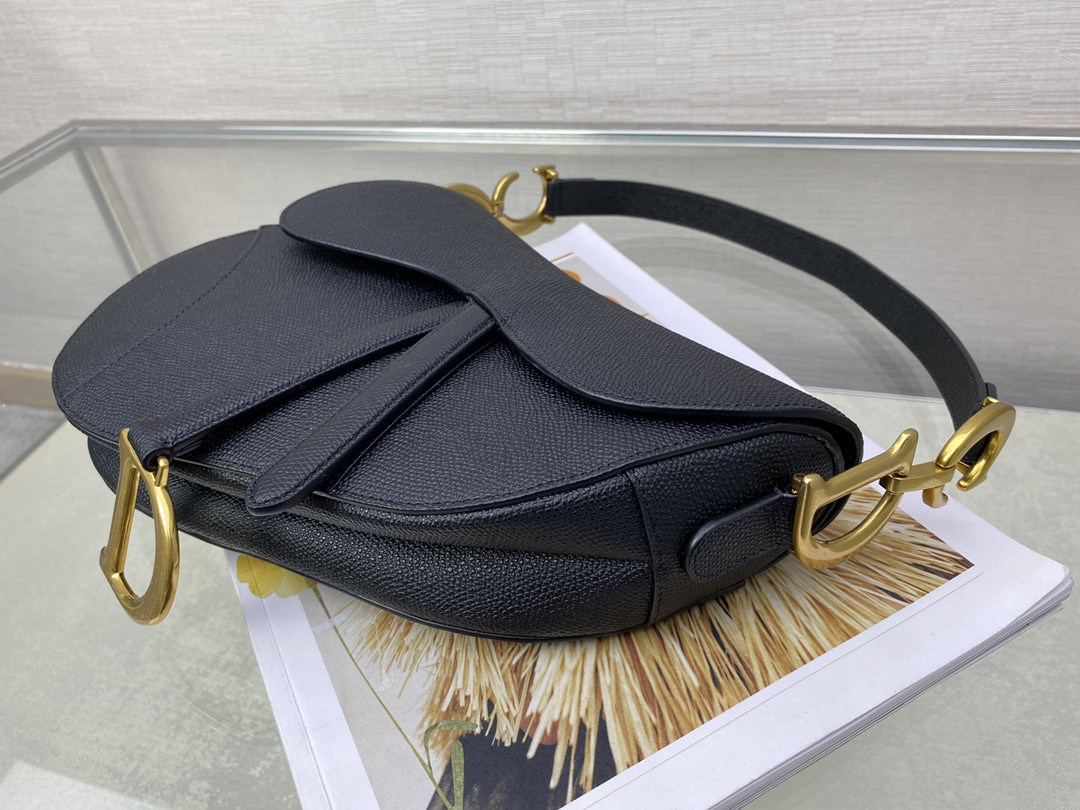 D*0r Saddle Bag Indigo Black Grained Calfskin 25.5x20x6.5cm