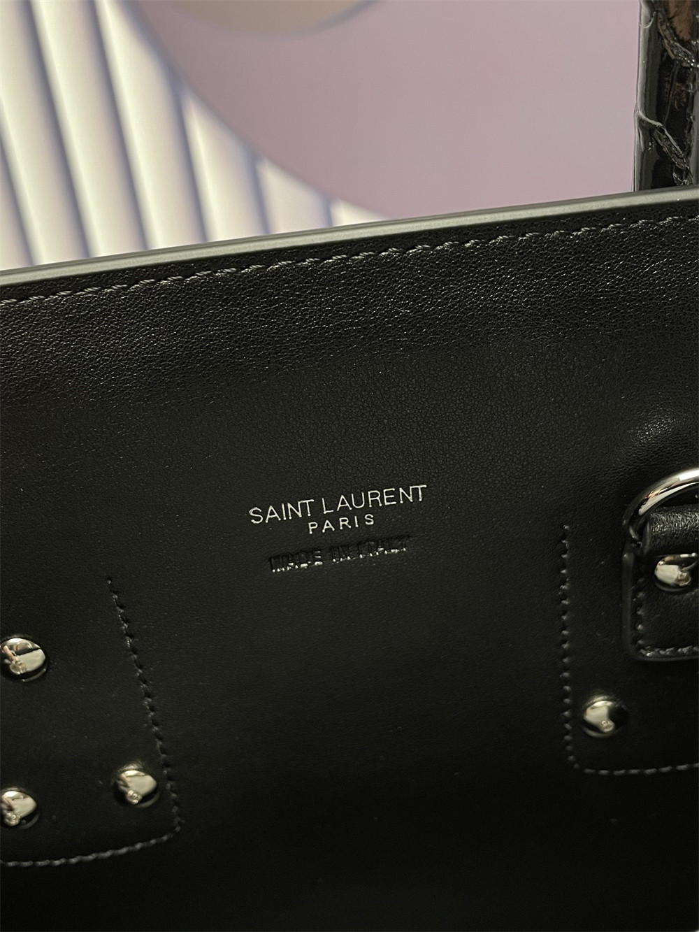 Y*L SAC DE JOUR SMALL IN CROCODILE EMBOSSED LEATHER