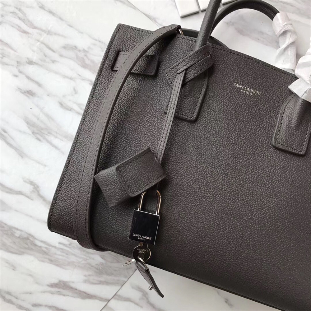 Y*L SAC DE JOUR BABY IN GRAINED LEATHER GREY